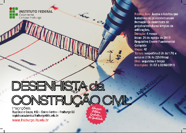 flyer Desenhista da Construção Civil